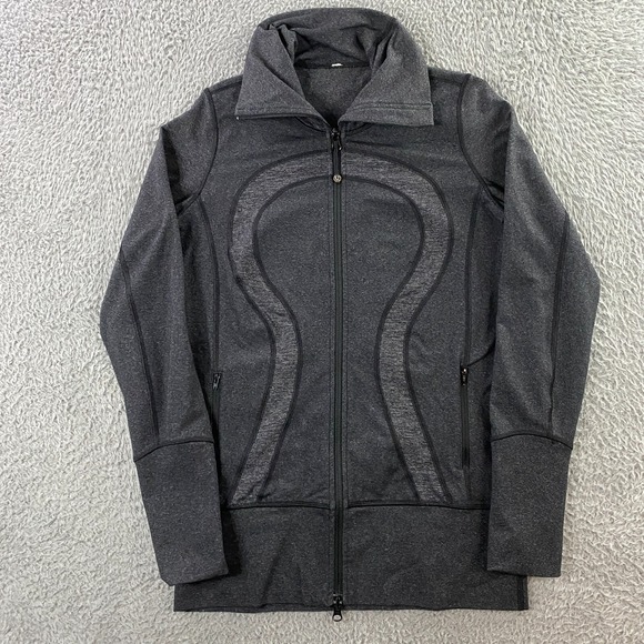 Lululemon in Stride Jacket Womens 6 Thumbholes Moisture Wicking Full Zip Gray - Picture 1 of 9